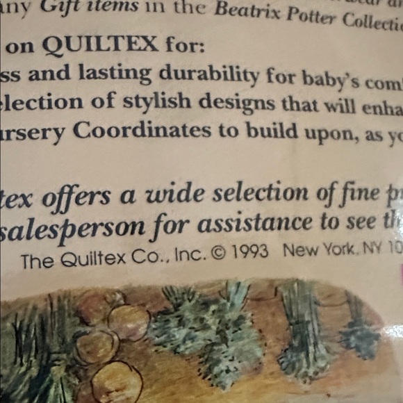 Vintage Quiltex Beatrix Potter Blanket - Yellow and Blue - Picture 8 of 9